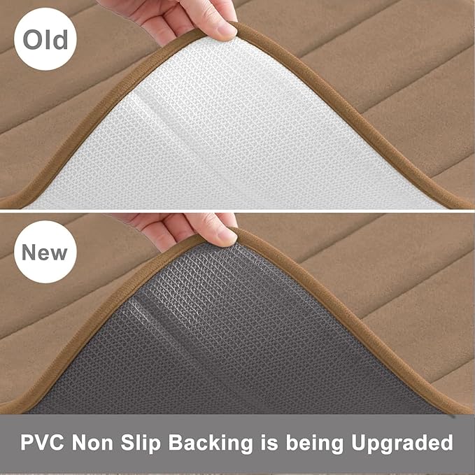 Buganda Memory Foam Bath Mat, 60" x 24", Ultra Soft and Non-Slip Bathroom Rugs, Water Absorbent and Machine Washable Bath Rug Runner for Bathroom, Shower, and Tub, Mocha