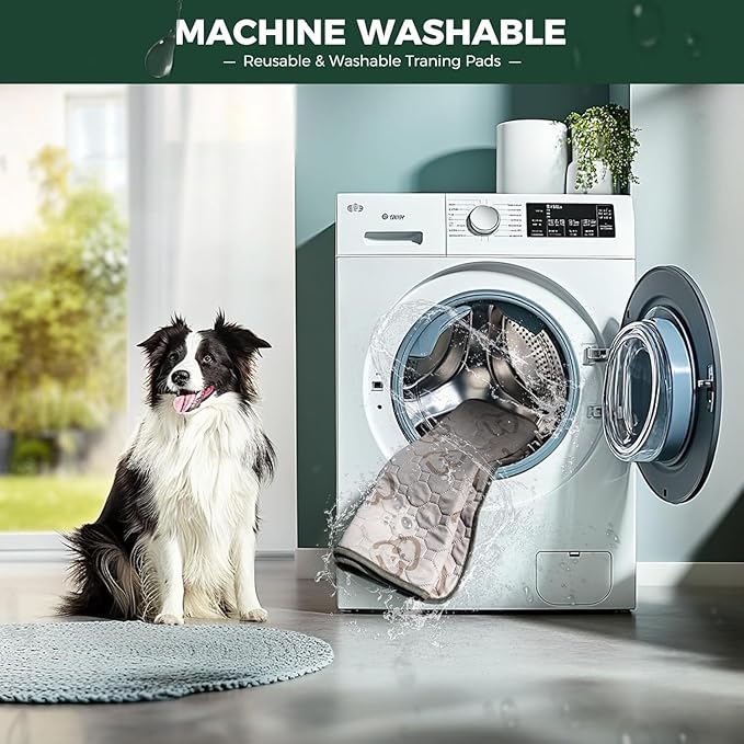 FXW Washable Pee Pads for Dogs, Leak-Proof & Non-Slip, Specifically Designed for FXW Rollick/Homeplus 24inch 8 Panels Dog Playpen, 39" x 85" Rectangle, Khaki, 2 Packs