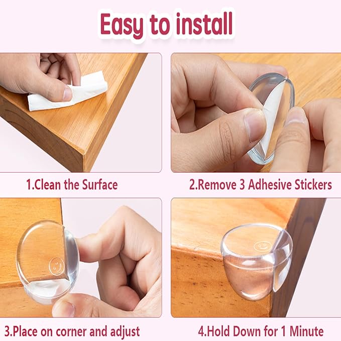 8 Pack Corner Protector Baby, Table Corners, Clear Table Protectors for Furniture, Round Corner Guards, Safety Corner Protectors, Furniture Corner & Edge Safety Bumpers,Baby Proofing