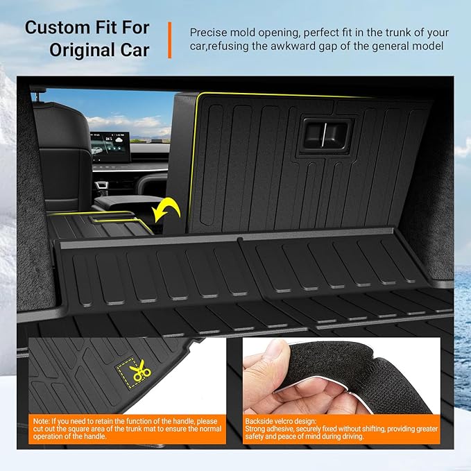 powoq Cargo Mat Compatible with 2025 2026 Toyota Camry Cargo Liner Trunk Mat (Includes Hybrid) TPE Back Seat Protector Replacement for 2025-2026 Toyota Camry Accessories (Trunk Mat+Backrest Mats)