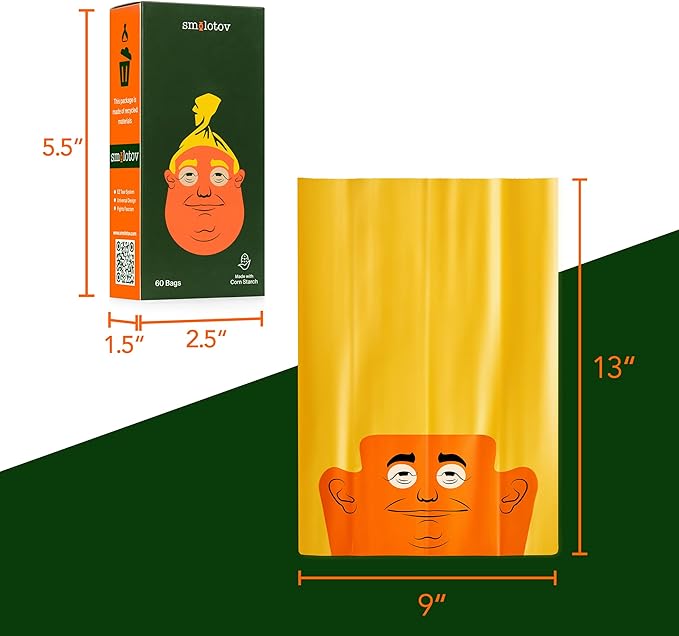 Premium Dog Poop Bags, Unscented, Leakproof, 4 Rolls (60 Count) - Stable Genius