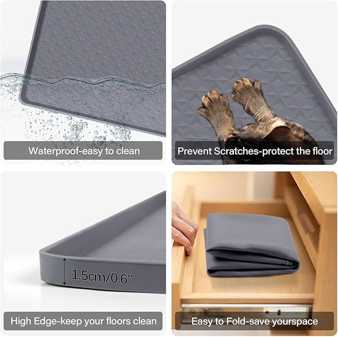 51" x26" Reusable Training Pads for Dogs Lanstics Silicone Dogs Mat Non-Slip Dog Training Pads Dog Pee Pad for Potty Training Floor Protector (Grey)