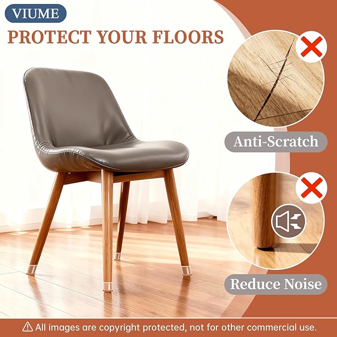 24 Pcs Chair Leg Floor Protectors for Hardwood Floors Silicone Covers Felt Pads Furniture Leg Caps Anti-Scratch Reduce Noise Fit (15/16" to 1-5/16")