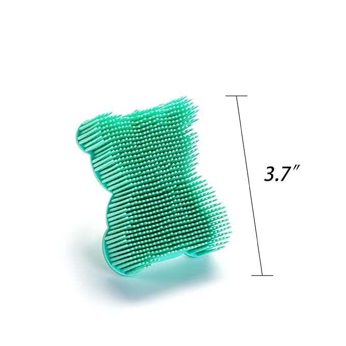 Premium Sensory Brush for Kids or Autism,Soft Silicone Body Scrubber,2 in 1 Sensory Room Occupational Therapy Sensory Brushes,Silicone Loofah,Pets Shower Brush Bath Brush Shampoo Brush(Bear-Yellow)