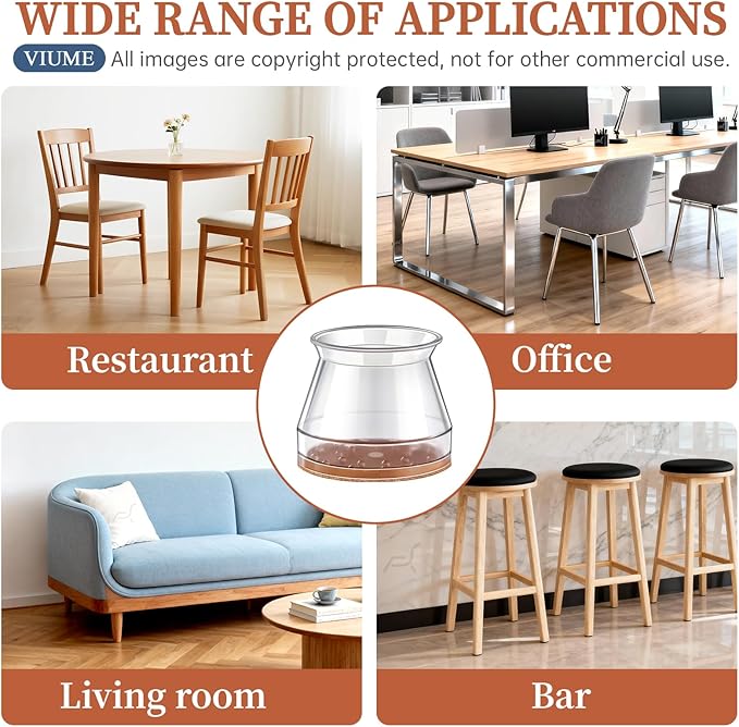 24 Pcs Chair Leg Floor Protectors for Hardwood Floors Silicone Covers Felt Pads Furniture Leg Caps Anti-Scratch Reduce Noise Fit (15/16" to 1-5/16")