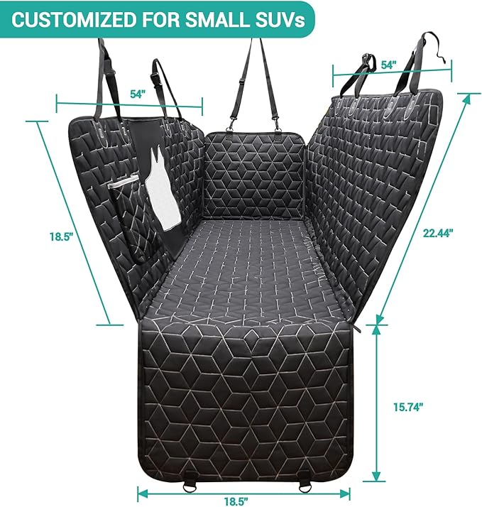Dog Seat Covers for Back Seat,Pet Hammock for Cars, Waterproof Backseat Cover for Dogs in Car, Heavy Durable Car Hammock for SUV with Mesh Window, Non Slip Dog Car Seat Covers for SUVs,RAV4,CRV