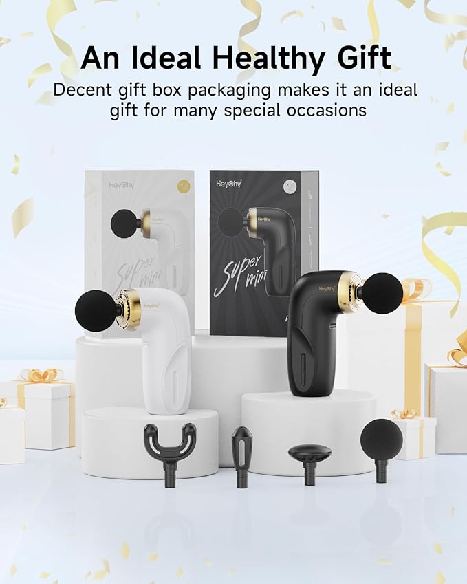 A1 Super Mini Massage Gun, Percussion Deep Tissues Muscle Massager, Compact Sports Travel Massage Gun, Portable Handheld Massager for Office Gifts for Him/Her, Home, Athletes(White)