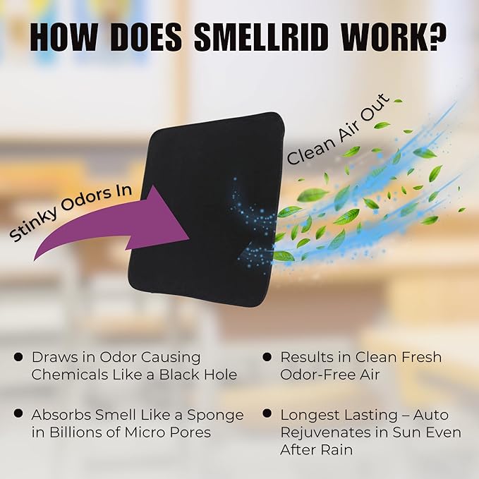 SMELLRID Activated Carbon Odor Eliminator Pouch – Neutralizes Odors in Closets