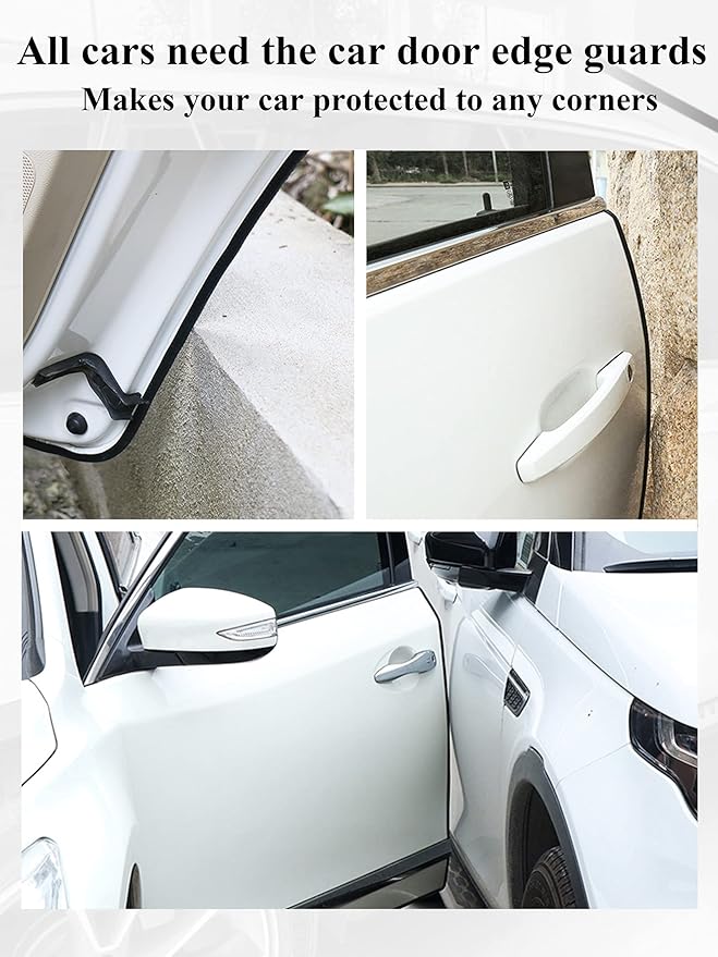 SYOAUTO 32Ft(10M) Door Edge Guard White Car Door Edge Guards Door Edge Protector for Cars Rubber Auto Door Trim U Shape Build in Metal Sheet No Need Adhesive Easy to Cut Door Guards for Most Cars