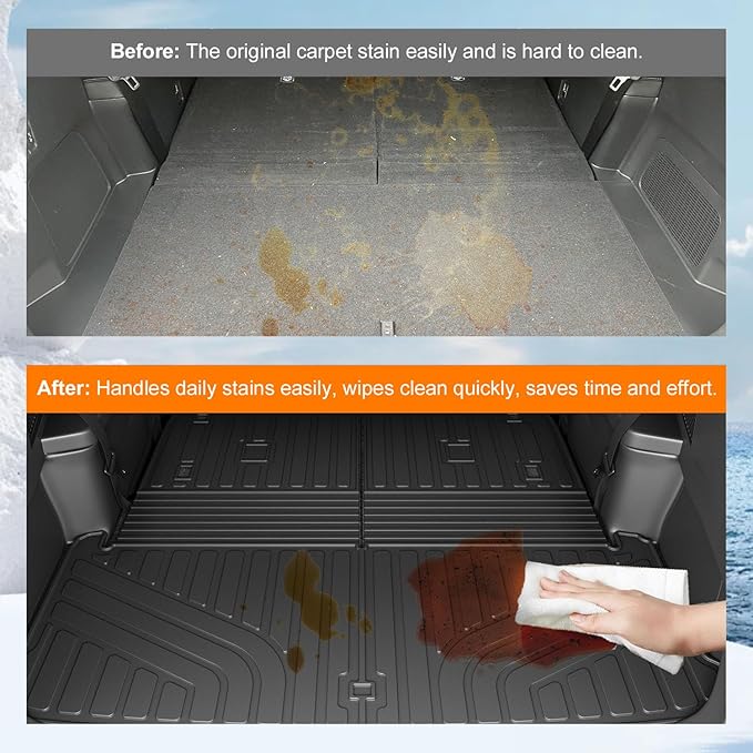 powoq 6&7 Seats Cargo Mat Compatible with 2024-2026 Lexus TX350 TX500H TX550H+ Cargo Liner Trunk Mat Backrest Mats Replacement for 2024 2025 2026 Lexus TX Accessories (Trunk Mat with Backrest Mats)