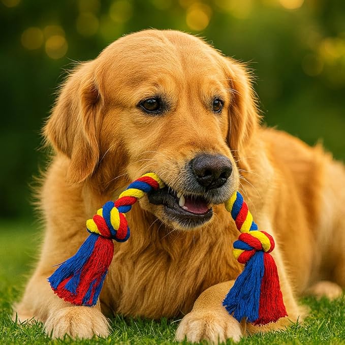 Dog Rope Toys Heavy Chew Toys for Medium and Large Breed Dogs, Durable Rope Toy Set for Teething, Chewing Support and Interactive Play (4 pcs Dog Toys Combo)