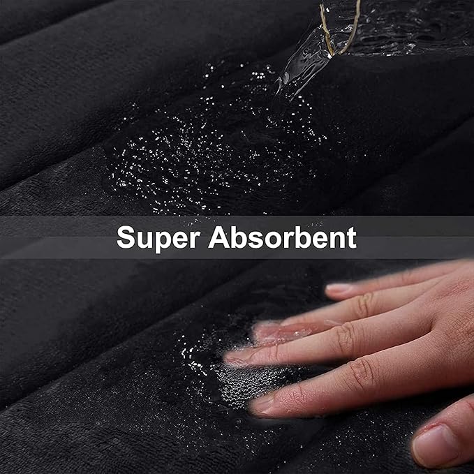Buganda Memory Foam Bath Mat, 59" x 17", Ultra Soft and Non-Slip Bathroom Rugs, Water Absorbent and Machine Washable Bath Rug Runner for Bathroom, Shower, and Tub, Black