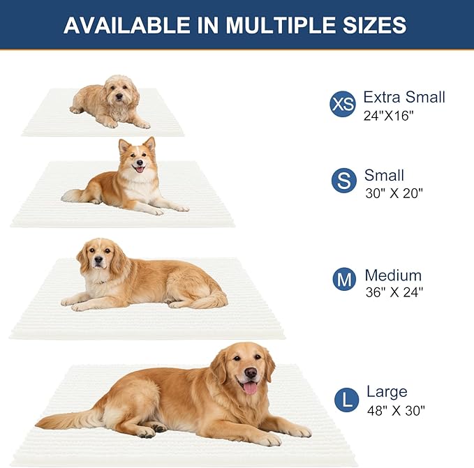 OLANLY Dog Door Mat for Muddy Paws 30x20, Ultra Absorbent Chenille Mud Doormat, Non-Slip Washable and Dirt Trapping Doormat for Indoor Entryway, Quick-Dry Indoor Pet Bed Mats for Dogs, Ivory
