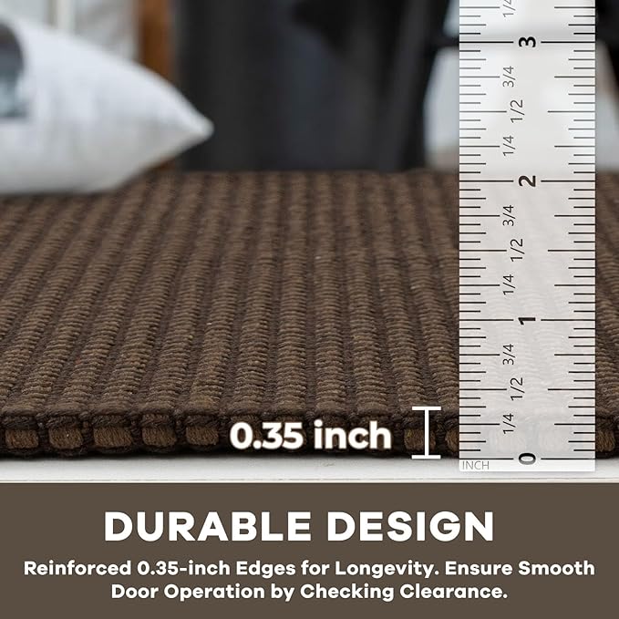 KOZYFLY Extra Long Runners for Hallways 3x14 ft Washable Kitchen Runner Non Slip Rubber Backed Hallway Rug Cotton Entryway Runner Rug Floor Carpet for Indoor Hall, Kitchen, Stair, Reddish Brown/Coffee