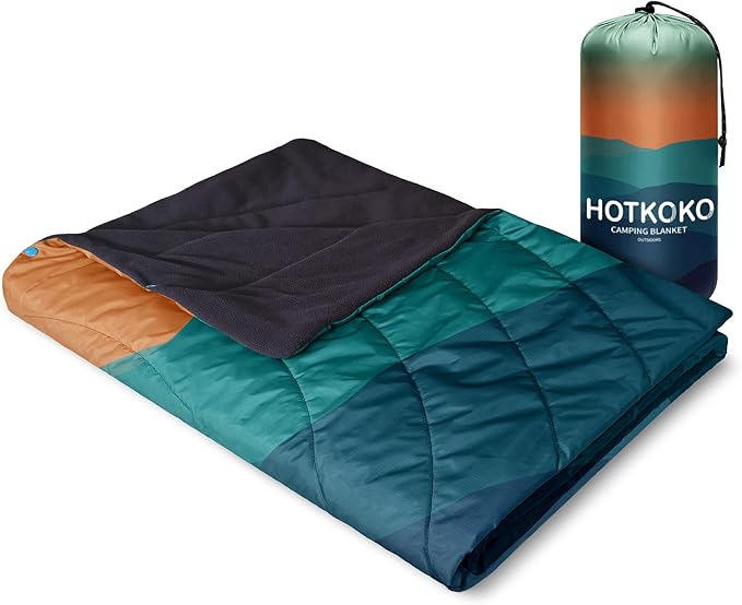 Hooded Stadium Blanket, Waterproof Fleece Wearable Camping Blanket