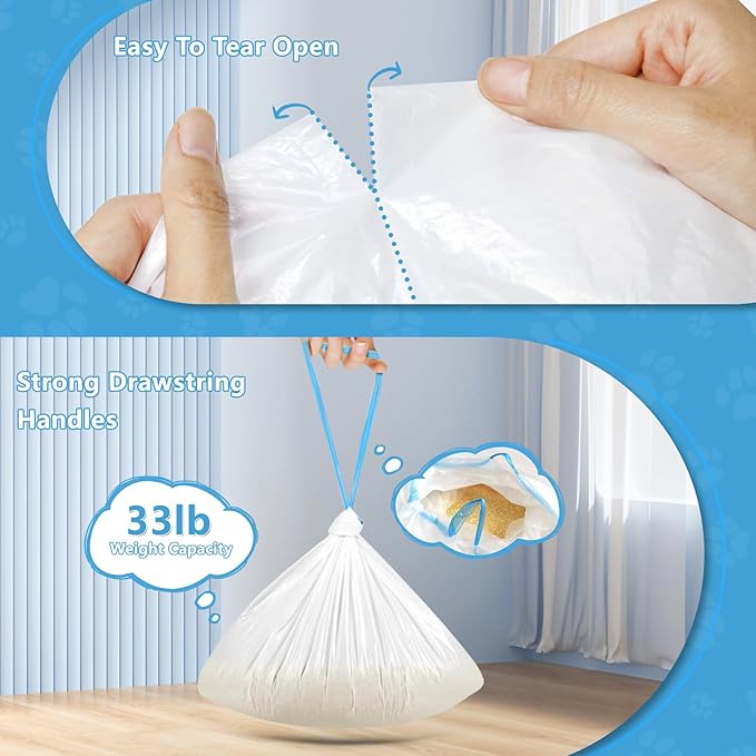 120count Cat Litter Box Liner Automatic Litter Box for Cat Polyethylene Compatible with MeoWant MW-SC01/MW-SC02/ 1.5 Mil Disposable Scent Free 22lb Load - Liners 17.7 x 19.68
