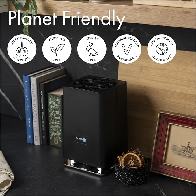 ScentAir Whisper Home | Diffuser Machine, Scents up to 800 Sq. Ft Room, Compatible with Alexa & Google, WiFi & Bluetooth Enabled, Cartridge Sold Separately, Black