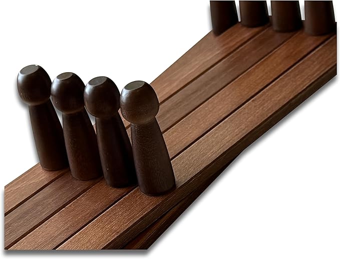 Mercurial Trade Expandable Wooden Coat Rack Hanger – Accordion Wall Mounted Pine Wood Hooks – Hand Made Vintage Expending Pegs – Hang Coat, Jacket, Hat, Leash, Towel, Mug, Bag – 14 Hook Dark Walnut