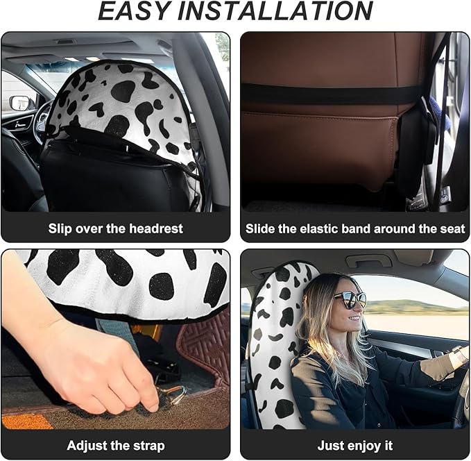 Waterproof Sweating Car Seat Cover for Post Gym Workout, Running, Swimming, Beach and Hiking, Universal Fit Non-Slip Bucket Seat Protector for Cars SUV Trucks, Machine Washable (1pcs-Cow)