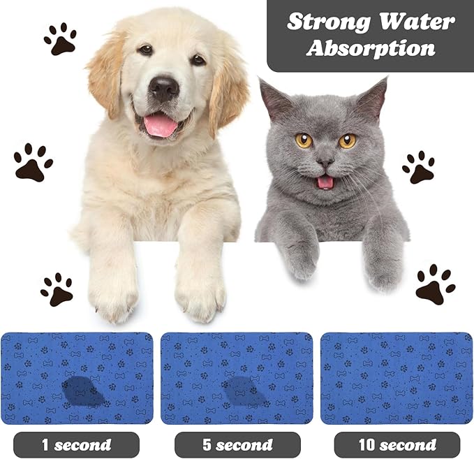 Dog Food Mats,Cat Absorbent Water Bowl Feeding Mats Pet Placemats for Food and Water Spot 24 * 32 inch