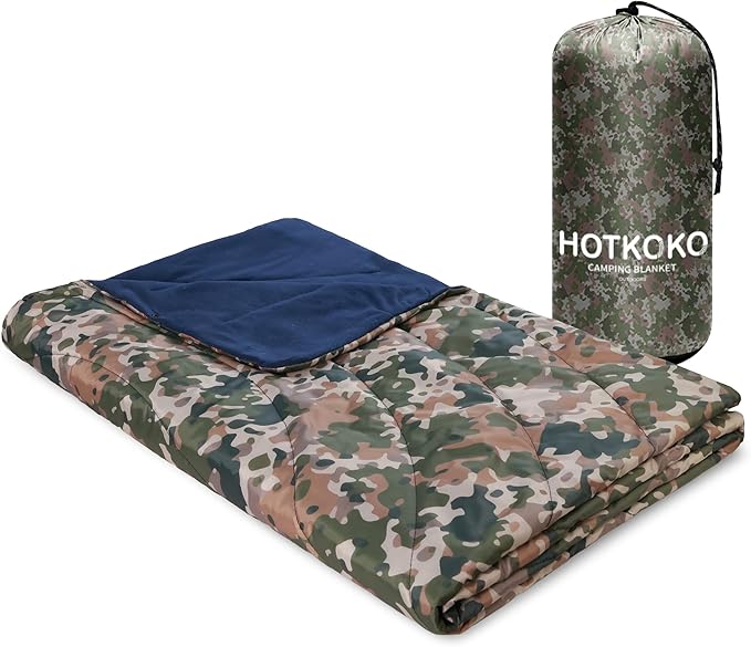 Hooded Stadium Blanket, Waterproof Fleece Wearable Camping Blanket
