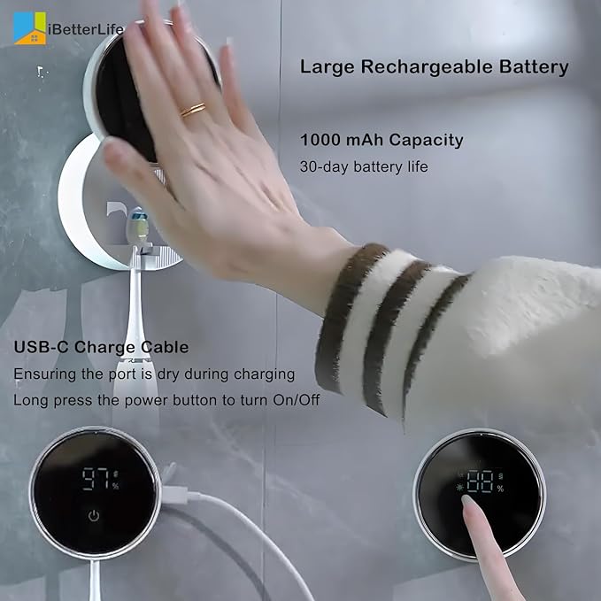 Bathroom Toothbrush Holders Cleaner & Dryer - ZEZHOU Wall Mounted Electric Tooth Brush Razor Holder Cleaning & Air Drying with Auto Sensor Open/Close Cover for Kids Bathroom Accessories, Home, Travel