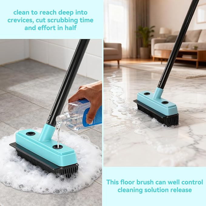 Michao Rubber Broom for Carpet Pet Hair Remover,with Multifunction Magic Broom,air Broom,for pet Removal Fluff Carpet, Hardwood Floor, Cleans Glass, Fine Dust, Hair, Liquid (Black)
