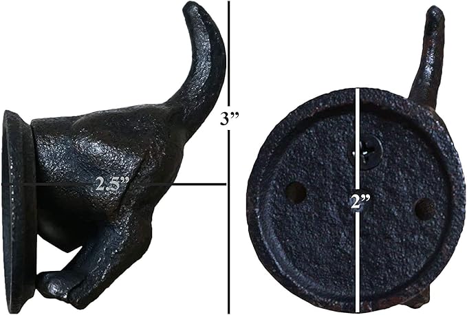 Lulu Decor, 100% Cast Iron Dog Tail Heavy Duty Hooks, Key Holder, Coat Decorative Hooks for Dog Lovers - Wall Mount Leash Holder for Wall Storage - Stylish (8 pcs)
