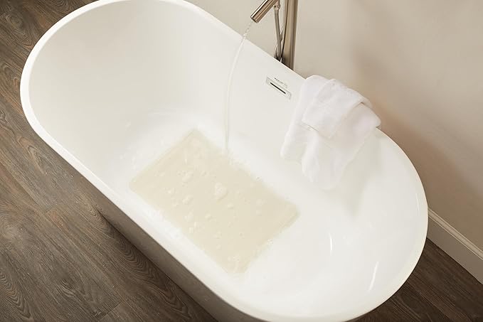 Rubbermaid Commercial Products Safti-Grip Bath Mat,Medium,White,Suction-Backed,Non-Slip for Commercial/Residential Use for Shower Stall/Bathtub/Bathroom,(Pack of 12)