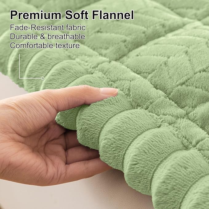 Smiry Non Slip Couch Covers for Dogs, Fuzzy Pet Couch Covers for 3 Cushion Sofa Pet Friendly, Soft Sofa Slipcovers Cushion Furniture Protector Washable (Grass Green, 27.6" x 82.7")
