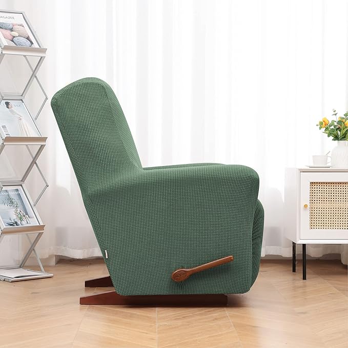 KEKUOU Recliner Chair Covers Lazy Boy Recliner Covers Stretch Couch Cover Slipcovers 1 Piece Furniture Protector with Elastic Bottom for Dog,Kids.(Recliner, Greyish Green)