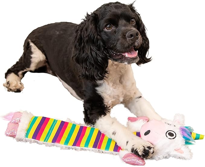 Lazy One Squeaky Dog Toy, Soft Crinkle Toy for Dogs, Durable Fabric for Small, Medium, and Large Breeds