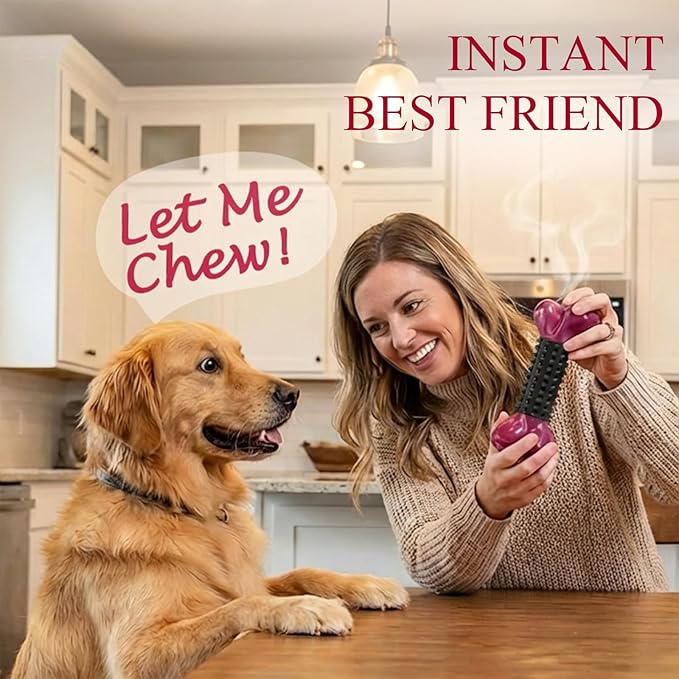Apasiri Dog Toys for Aggressive Chewers with Bacon Flavor: 3-Pack Dog Bones for Large Dogs, 8" Chew Toys Long-Lasting, Tough Nylon & Rubber Dogs Toys