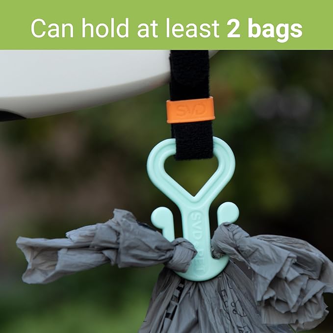 SVD.PET 2PC Dog Poop Bag Holder, Waste Bag Holder, Dog Poop Bag Carrier, Hand Free Holder (Spearmint)