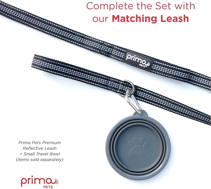 Prima Pet Collapsible Silicone Water Travel Bowl with Clip for Dog and Cat, Portable and Durable Pop-up Feeder for Convenient On-The-go Feeding - Size: Small (1.5 Cups) Grey