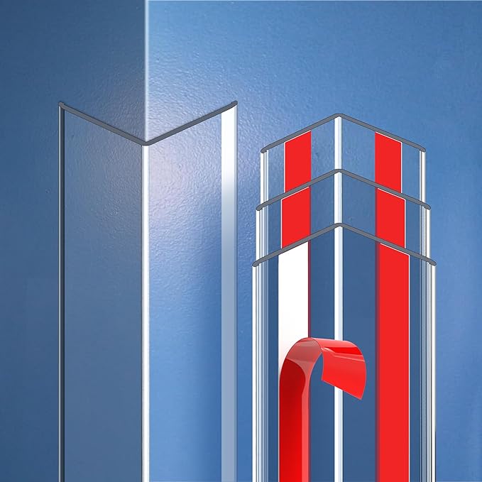 Frychee Clear Self-Adhesive Wall Corner Protectors-2 PCS of Corner Guards & Edge Protector for Baby, Furniture, Door, Tables, Cover Sharp Furniture, Easy to Install (3cmx80cm/1.18inx31.5in)