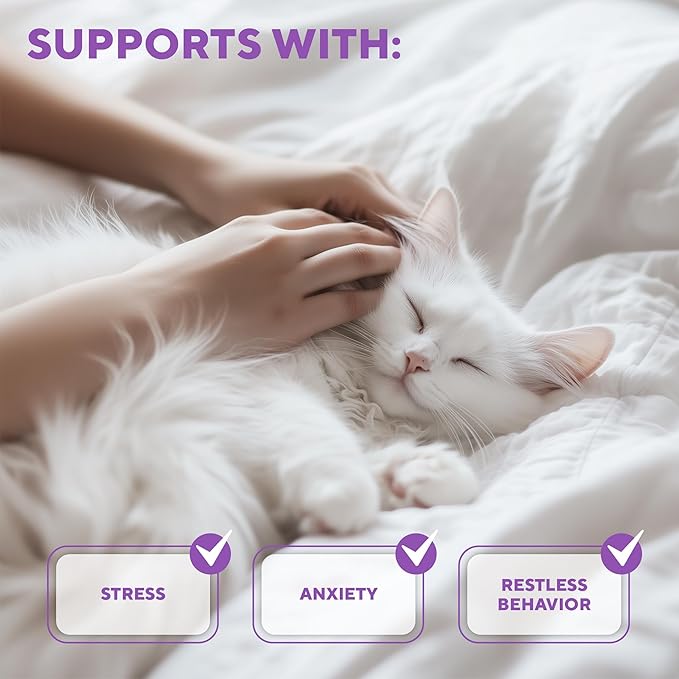 Calming Pheromone Spray & Scratch Repellent for Cats - Reduces Scratching Furniture, Pee - During Travel, Fireworks, Thunder, Vet Zone - Helps with Stress, Fighting, Hiding (1 pack 1.7 oz)