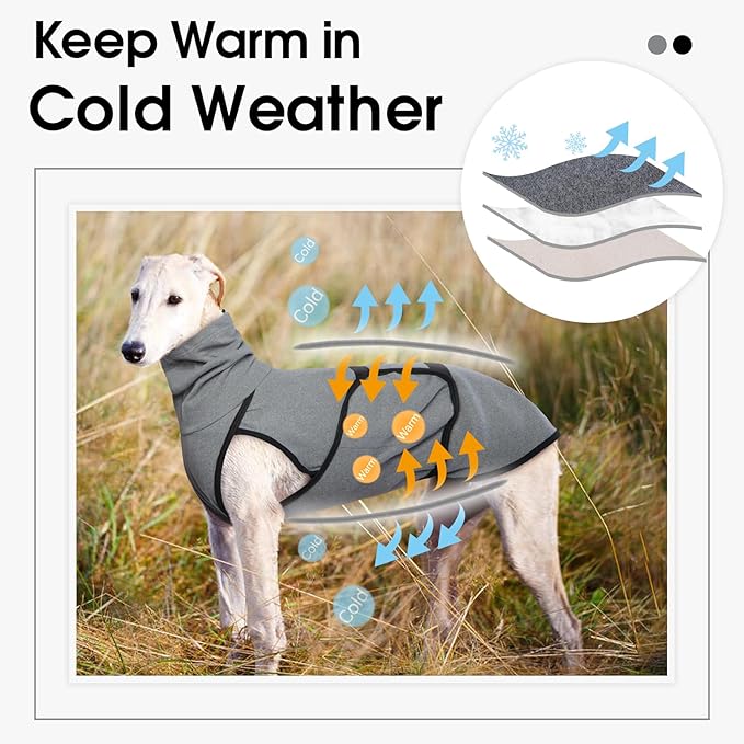 Dog Anxiety Jacket Calming Shirt, Anxiety Relief Calming Vest with Dog Ear Muffs, Noise Protection Dogs Winter Coat, Lightweight Stretchy Turtleneck T-Shirts