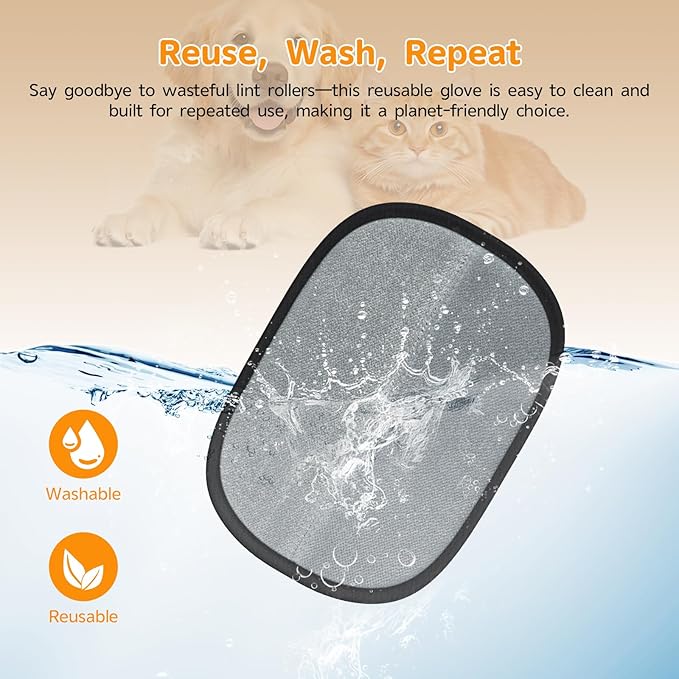 Ulyuhoda Pet Hair Remover - 2025 New Electrostatic Magic Brush Pet Hair Remover Glove, Reusable Cat & Dog Hair Remover Tool for Clothing, Couch, Furniture, Carpet, Car Seat, Cat Grooming Glove, 2 PCS