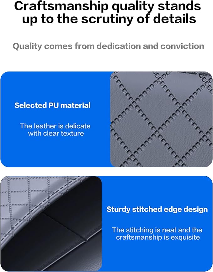 Self-Adhesive Car Seat Side Pocket Organizer with Cable Port - Black PU Leather Storage Pouch for Phone & Keys, Fits Gaps, Console & Door (2)
