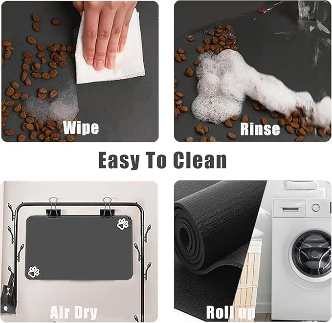 Large Boho Dog Cat Food Mats for Floors, Absorbent Dog Bowl Mat for Food and Water Dispenser Mat, Quick Dry Pet Supplies(Vintage Green, 36'' x 16'')