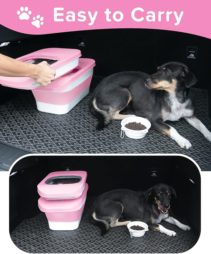 DDMOMMY 10-13 Lbs Dog Food Container, Collapsible Pet Food Storage Containers with Airtight Lid, Pet Food Scoop and Silicone Dog Bowl, Dog Food Storage Container Dry Food for Dog, Cat