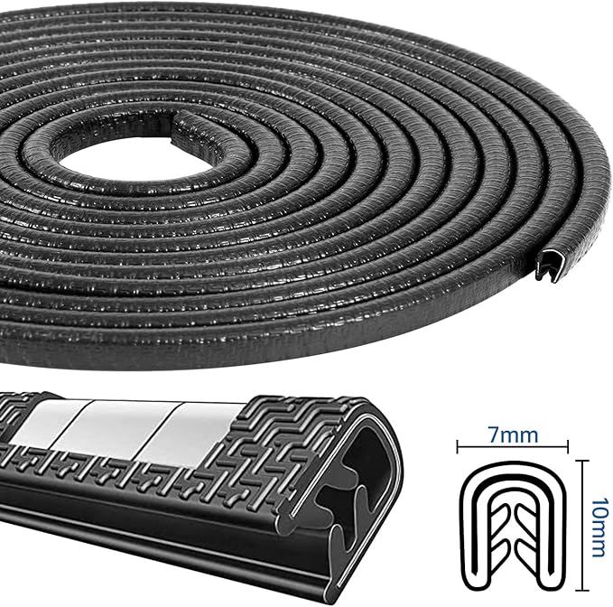 Car Door Edge Guards 64Ft(20M) Universal Rubber U Shape Edge Trim Car Door Protector Edge Guards Rubber Seal Protector for Most Car Rucks SUV Installation, No Glue Required, Black