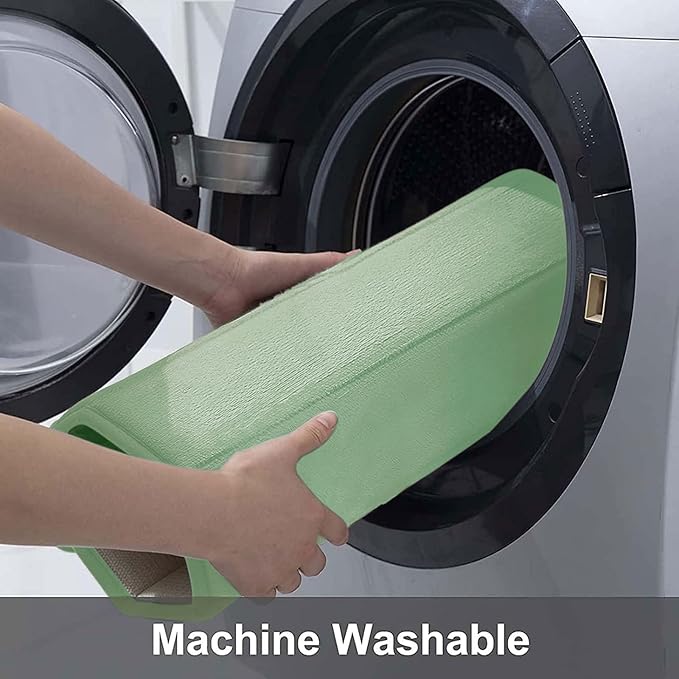 Buganda Memory Foam Bath Mat, 40" x 32", Ultra Soft and Non-Slip Bathroom Rugs, Water Absorbent and Machine Washable Bath Rug Runner for Bathroom, Shower, and Tub, Sage Green