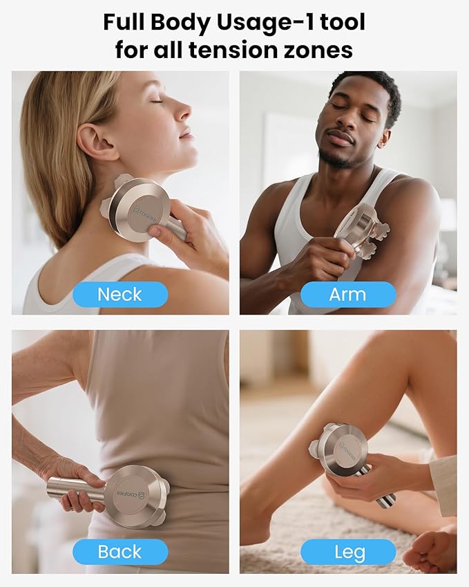 COMFIER Handheld Scalp Massager Hair Growth,Cordless Hair Head Massager with 3 Modes & 8 Silicone Claws,IPX7 Waterproof Body Massager for Stress Relax,Pet Massage,Head Scratcher,Gifts Men,Women(Gold)