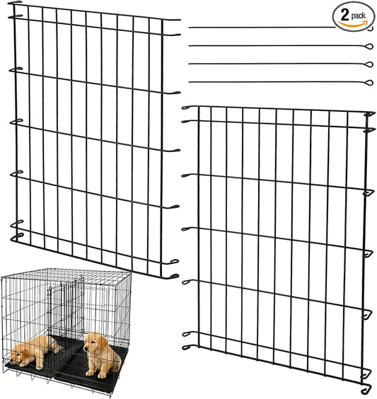 Dog Crate Divider Panel 2 Pack, 20.47" H Metal Kennel Divider, Adjustable 15.7"-30.7" Width, Fits 30"-36" Wire Dog Crates, Tool-Free Install for Puppy Training & Anxiety Relief (Crate Not Included)