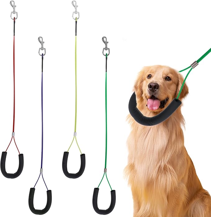 4 Pcs Pet Grooming Loops and Supplies - Dog Belly Loop Restraint No Sit Haunch Holder for Arm and Table, Sturdy Noose Loop for Small Medium Large Dogs