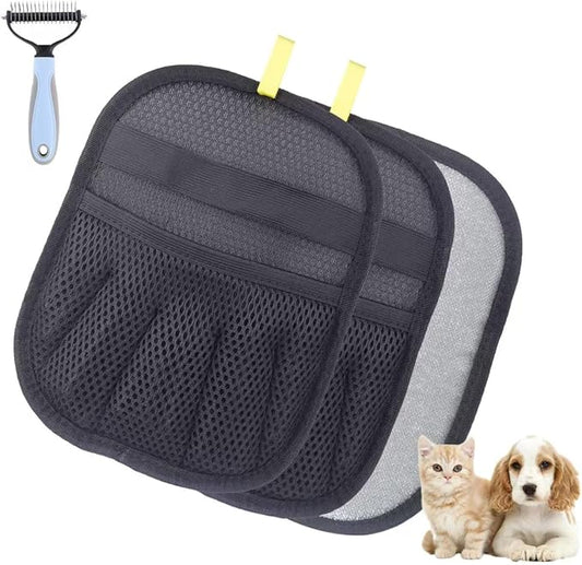 2025 New Upgrade Five-Finger Electrostatic Pet Hair Removal Glove for Cat & Dog, Reusable 3Pcs Pet Hair Remover Tool for Clothing, Couch, Carpet, Bed, Curtain