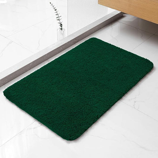 Verdant Green Bathroom Rugs 20"x32" - Soft Plush Bath Mat, Non Slip Absorbent Microfiber Bathroom Rug, Machine Washable Floor Mat - Perfect for Vanity, Sink or Bathtub Area