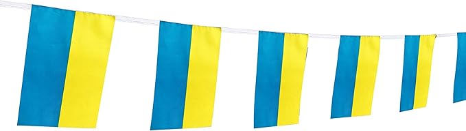 Ukraine Flag Ukrainian Flag,100Feet/76Pcs National Country World Pennant Flags Banner,Party Decorations Supplies,Bar,Indoor and outdoor flags,Intarnational Festival